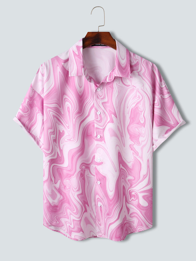 Pink & White Marble Pattern Printed Shirt