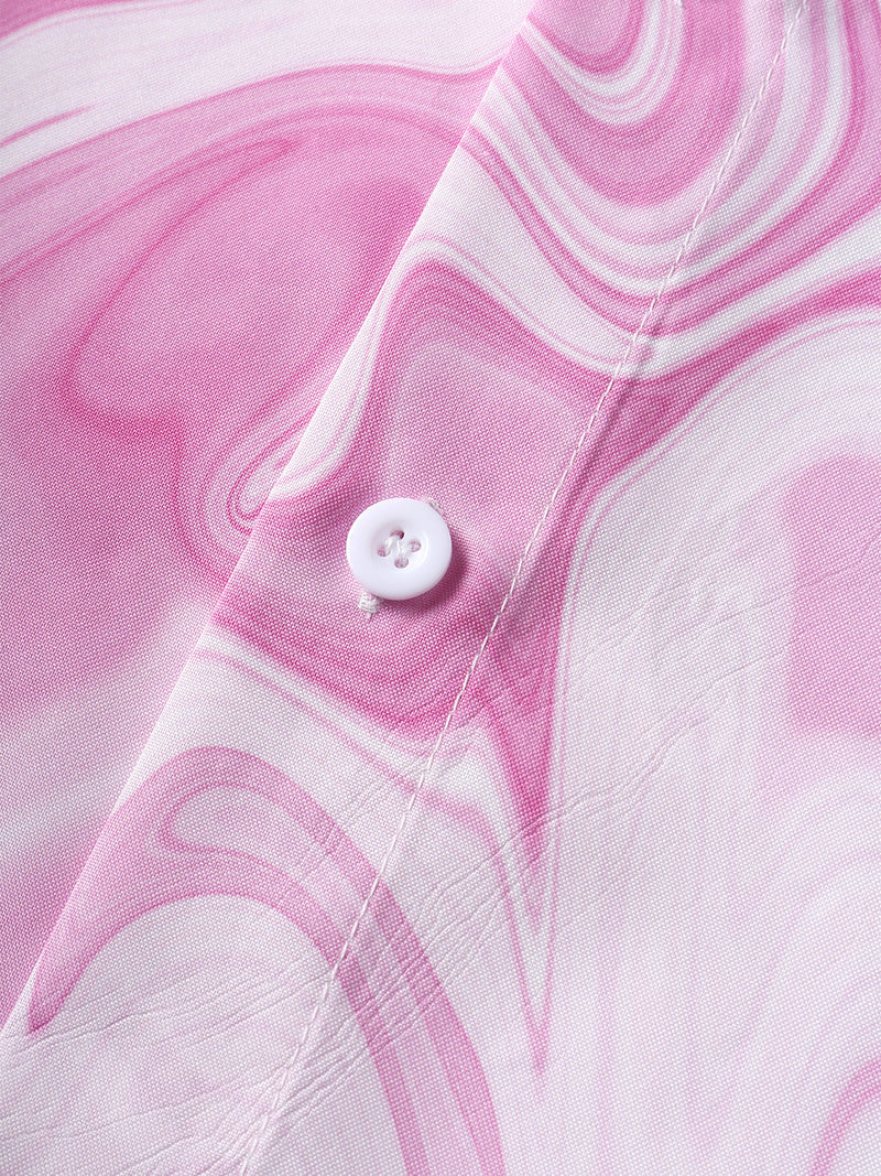 Pink & White Marble Pattern Printed Shirt