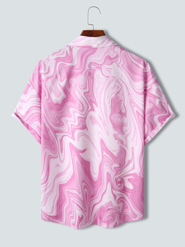 Pink & White Marble Pattern Printed Shirt