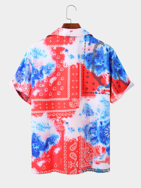 Red Tie & Dye Pattern Printed Shirt