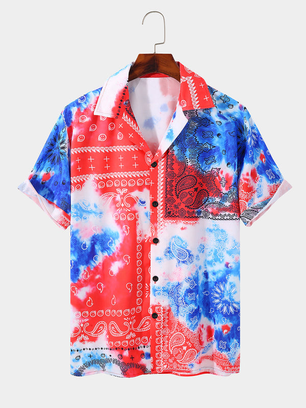 Red Tie & Dye Pattern Printed Shirt