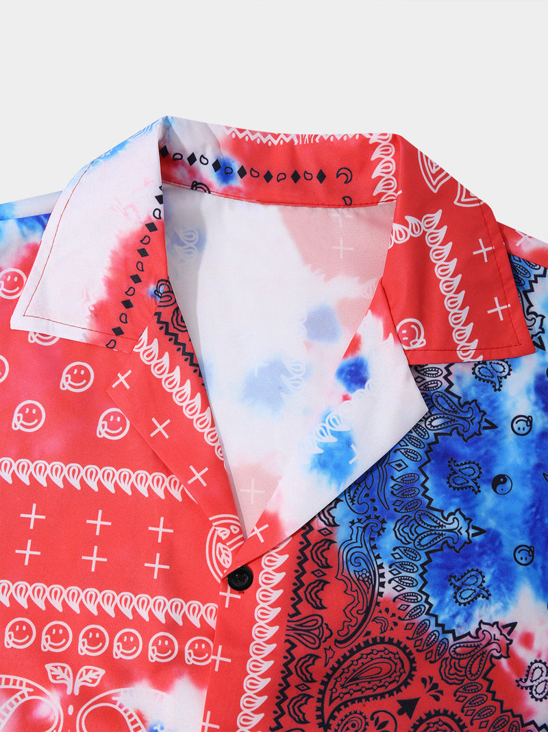 Red Tie & Dye Pattern Printed Shirt