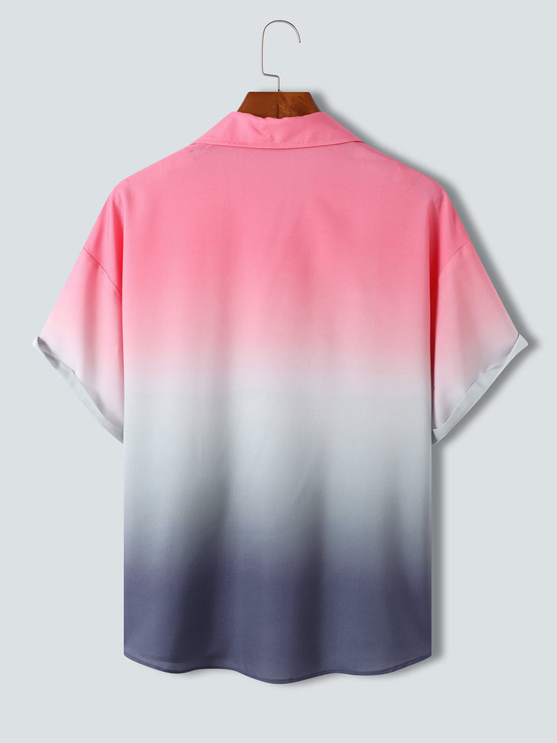 Pink & White Ombre Pattern Printed Shirt