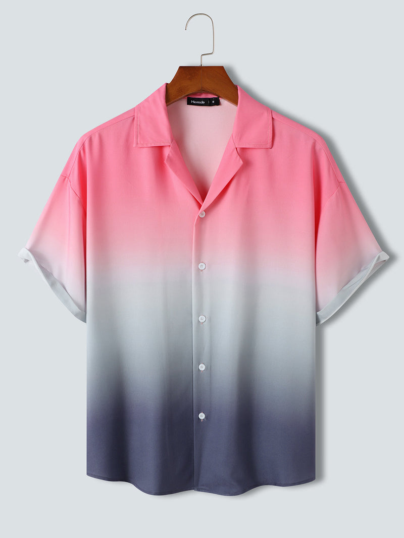 Pink & White Ombre Pattern Printed Shirt