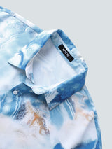 Blue & White Marble Pattern Printed Shirt