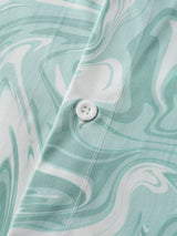 Mint Green & White Marble Pattern Printed Shirt