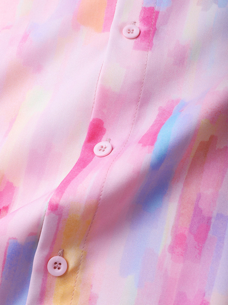 Pink Abstract Pattern Printed Shirt