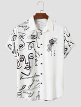 White & Black Marble Pattern Printed Shirt