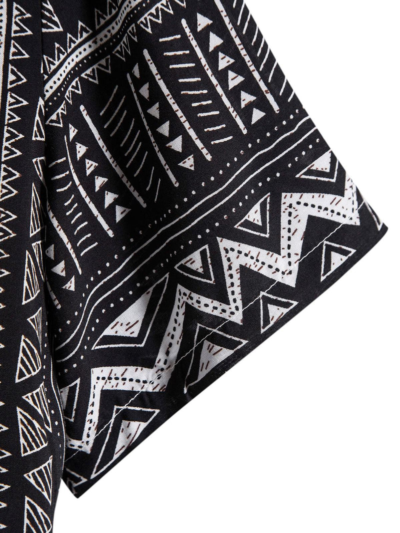 Black & White Ethnic Pattern Printed Shirt