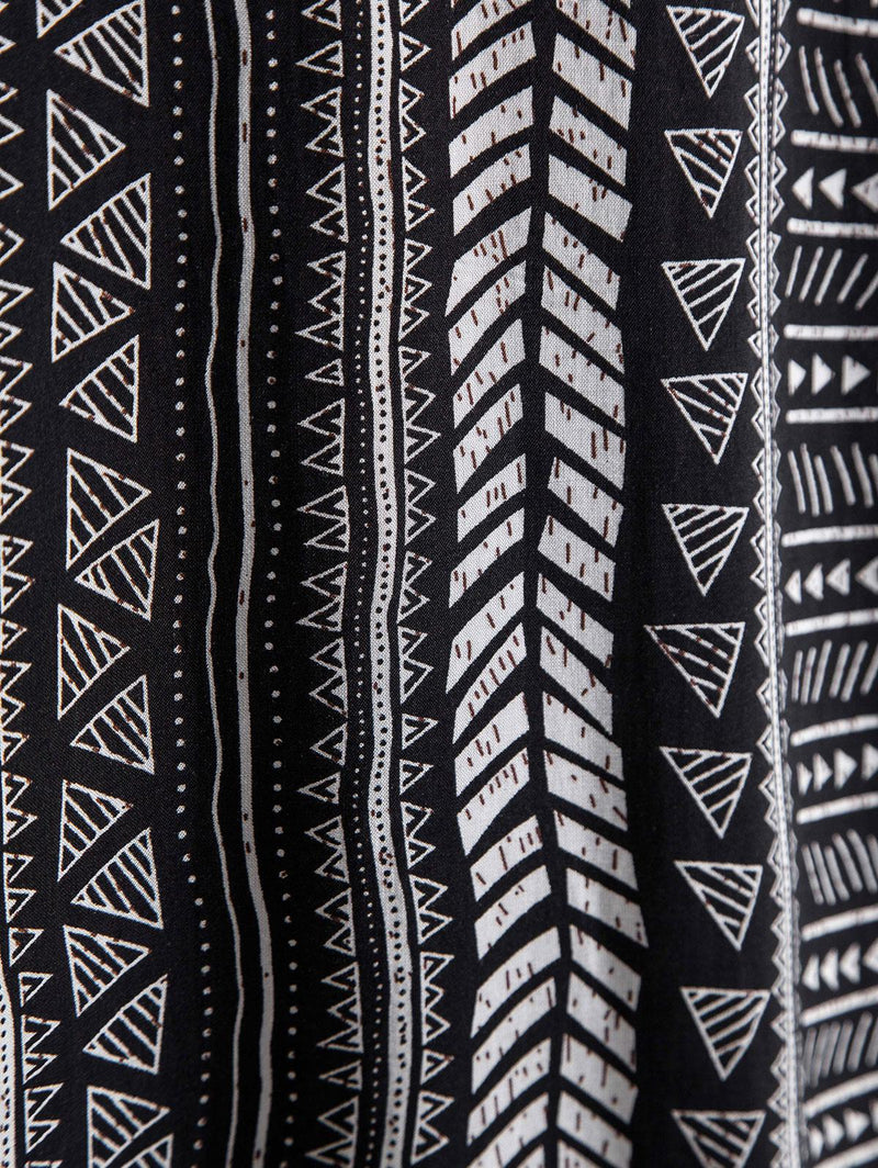 Black & White Ethnic Pattern Printed Shirt