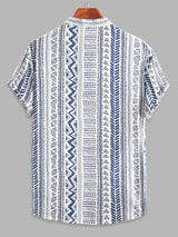 White Ethnic Pattern Printed Shirt