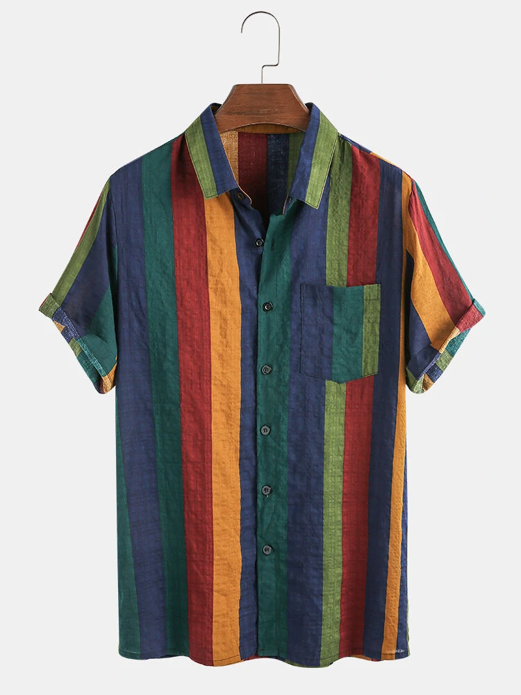 Multi color Stripes Pattern Printed Shirt