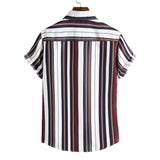 Men's Striped Short Sleeves Printed Shirt