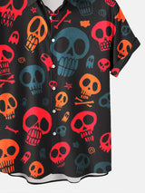 Men's Halloween Skull Printed Shirt