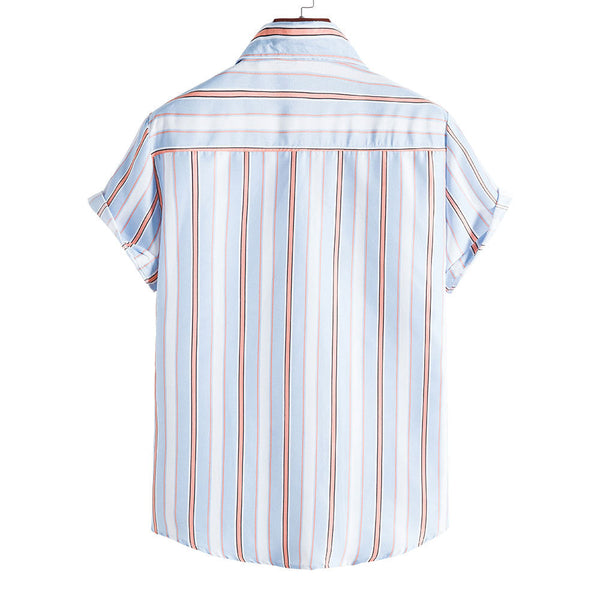 Summer Casual Striped Print Men's Shirts