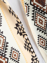 White And Brown Ethnic Pattern Printed Shirt