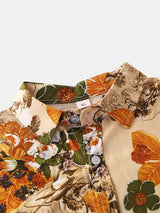 Beige And Yellow Floral Pattern Printed Shirt