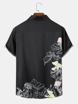 Black Floral Pattern Printed Shirt