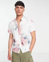 WHITE ABSTRACT PATTERN CASUAL SHIRT