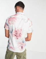 WHITE ABSTRACT PATTERN CASUAL SHIRT