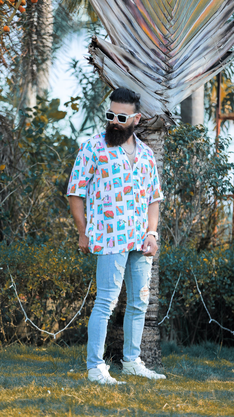 ANIMAL ABSTRACT PATTERN DIGITAL PRINTED SHIRT