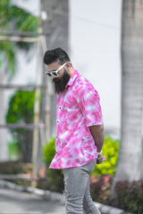 PINK &WHITE  PATTERN DIGITAL PRINTED SHIRT