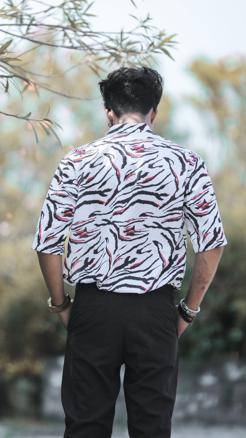 BLACK ZEEBRA PATTERN DIGITAL PRINTED SHIRT