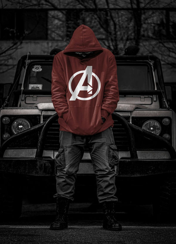 Men Top Wear Active Printed maroon  Hoodie Jacket