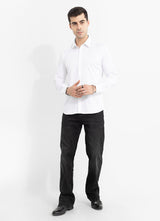 White Plain Formal Shirt For Men