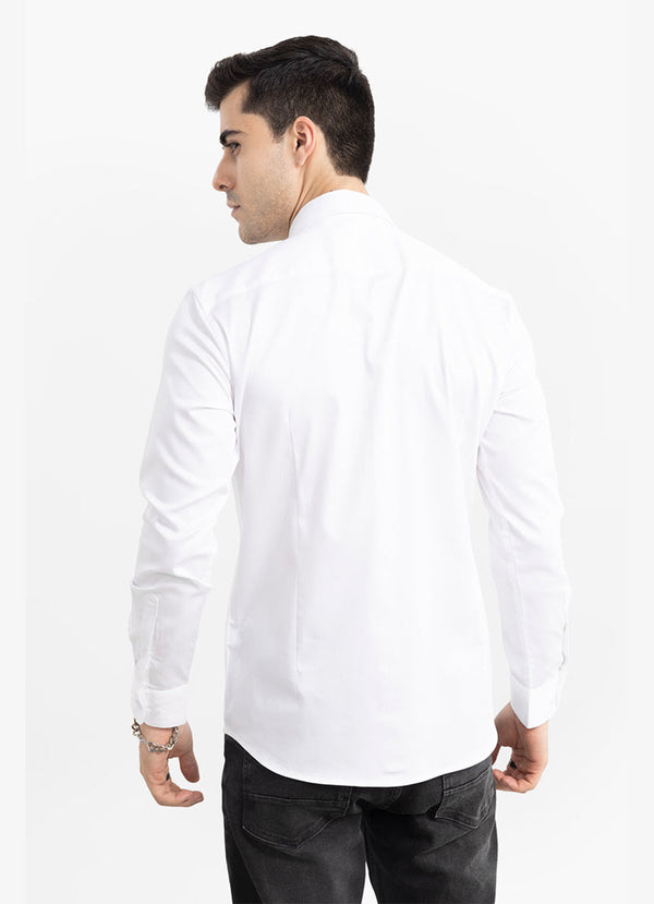 White Plain Formal Shirt For Men