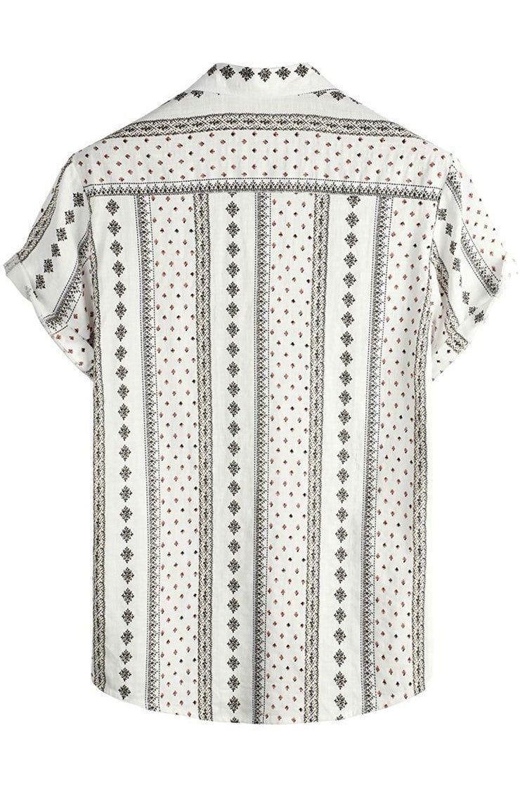 WHITE ETHNIC PRINTED SHIRT