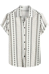 WHITE ETHNIC PRINTED SHIRT